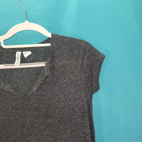 H&M Divided Womens Basic Dress Short Sleeve V-Neck Charcoal Gray Size S - Picture 4 of 8